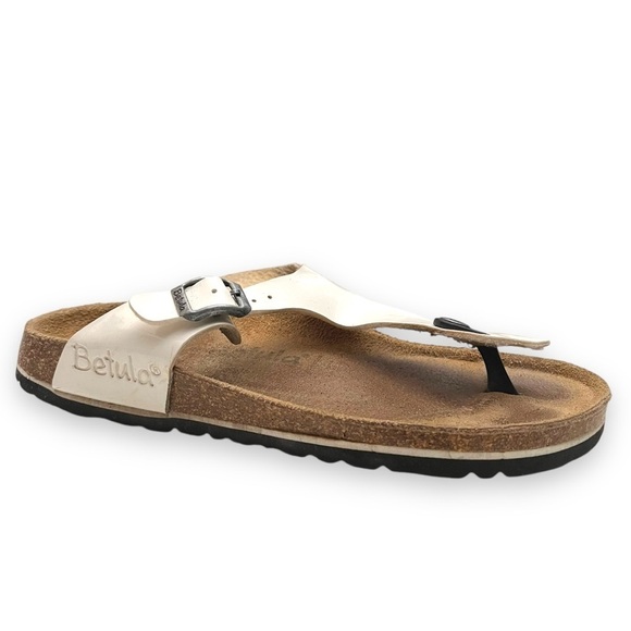 Betula By Birkenstock Pearl White Gizeh Sandals Size 7 Womens Open Toe - Picture 1 of 9